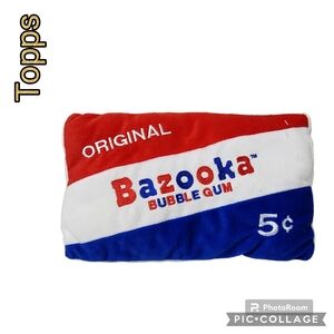 TOPPS mini pillow Bazooka bubble gum red white blue stuffed candy decor 🎉HP